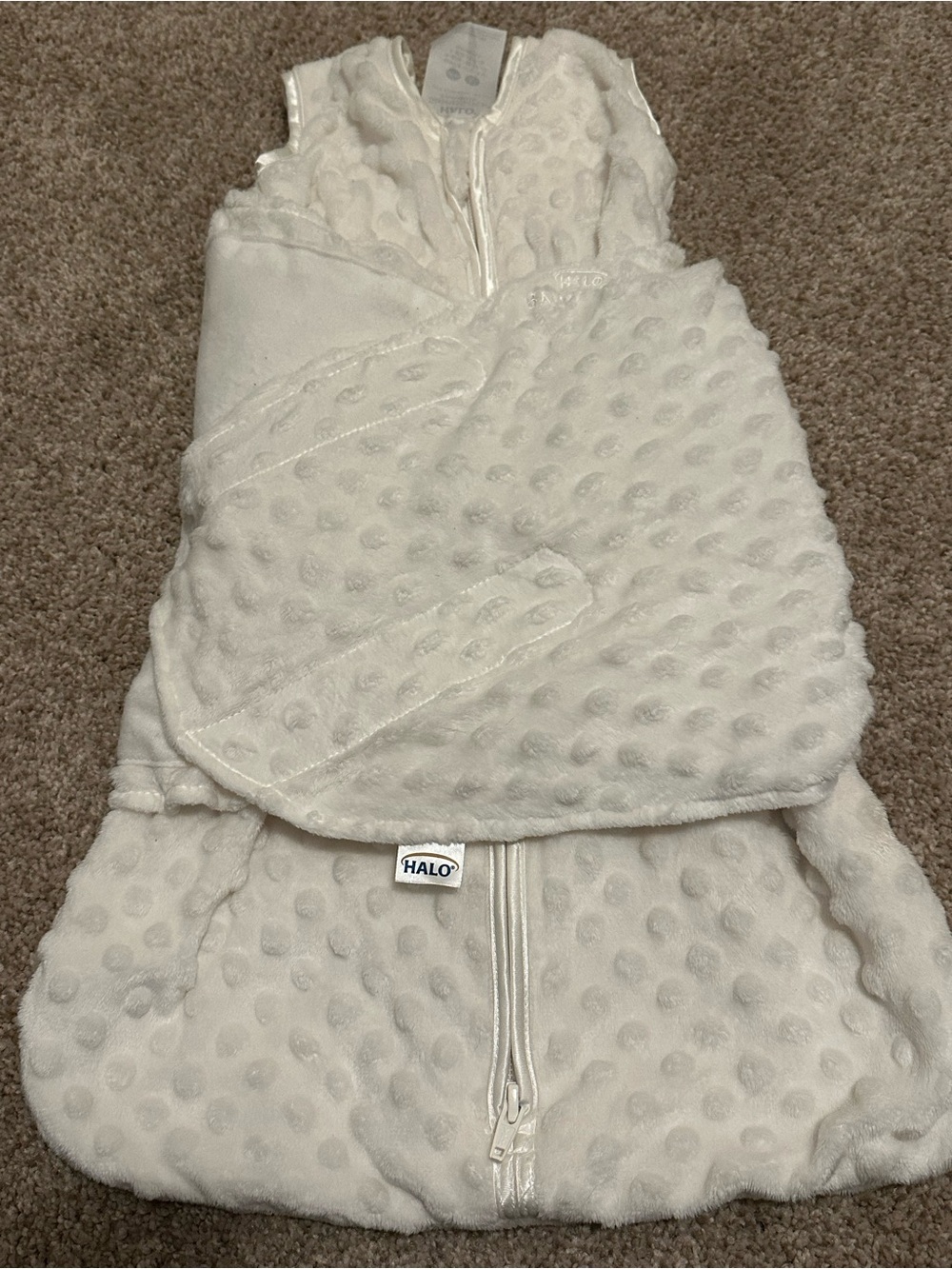 Halo Plush Baby Sleep Sack Swaddle in Ivory